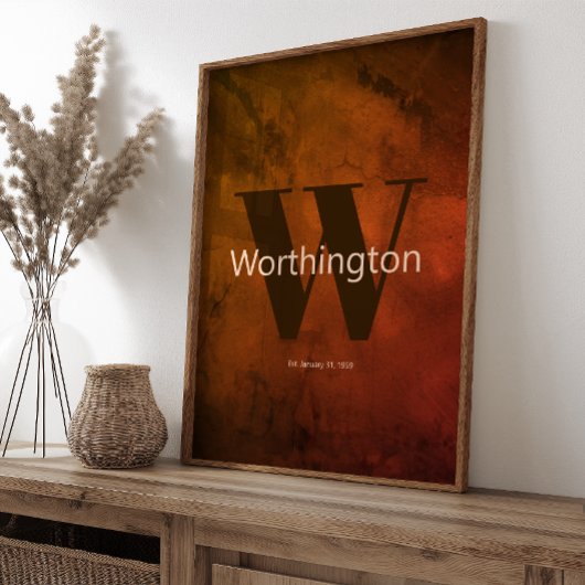 Rustic Custom Last Name Western Farmhouse ポスター