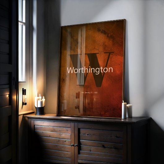 Rustic Custom Last Name Western Farmhouse ポスター