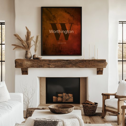 Rustic Custom Last Name Western Farmhouse ポスター