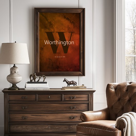 Rustic Custom Last Name Western Farmhouse ポスター