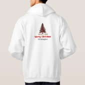 Rustic Custom Name Plaid Tree Christmas Hoodie Gif パーカ (裏面)