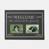 Rustic Custom photo family name welcome ドアマット (正面)
