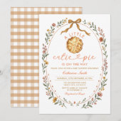 Rustic Cutie Pie Is on the Way Fall Baby Shower 招待状 (正面/裏面)