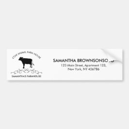 Rustic Dairy Farm Design | Ornate Cow Logo バンパーステッカー