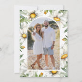 Rustic Daisies Floral Mason Jar Photo Wedding セーブザデート (裏面)