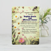 Rustic Daisy & Heart Wedding Invitation 招待状 (スタンド正面)