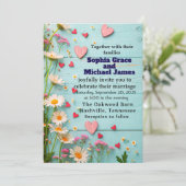 Rustic Daisy & Heart Wedding Invitation 招待状 (スタンド正面)