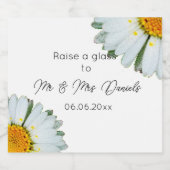 Rustic Daisy Summer Wedding  スパークリングワインラベル (シングルラベル)