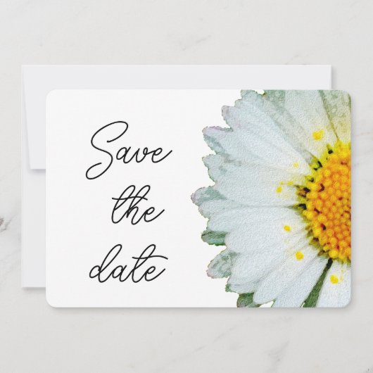 Rustic Daisy Summer Wedding Save the date セーブザデート (正面)