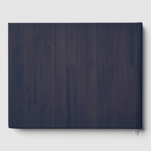 Rustic Dark Blue Wood Mountain Landscape ゲストブック (裏面)