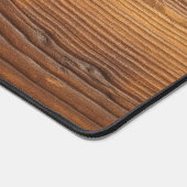 Rustic Dark Brown Wood Grain Natural Timber Textur デスクマット (コーナー)