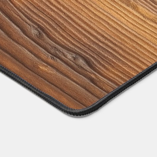 Rustic Dark Brown Wood Grain Natural Timber Textur デスクマット (コーナー)