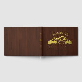 Rustic Dark Brown Wood Mountain Landscape ゲストブック (全面)