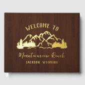 Rustic Dark Brown Wood Mountain Landscape ゲストブック (正面)