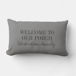 Rustic dark gray welcome porch family name アウトドアクッション