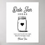 Rustic Date Jar Ideas Sign for Bridal Shower ポスター (正面)
