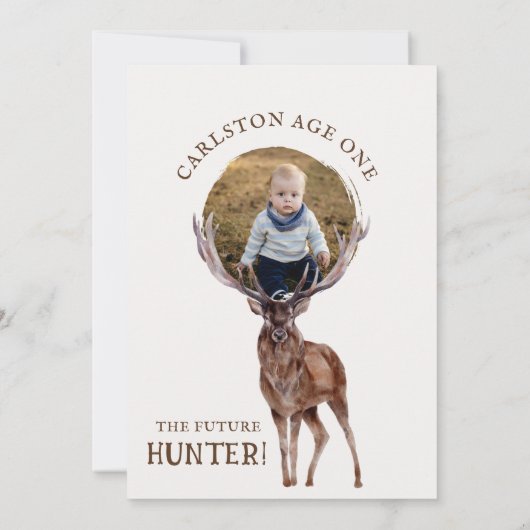 Rustic Deer "The Big ONE" First Birthday Invitatio 招待状 (裏面)