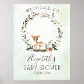 Rustic Deer-Themed Baby Shower ポスター (正面)