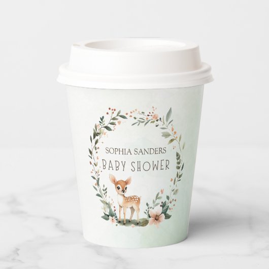 Rustic Deer-Themed Baby Shower 紙コップ (裏面)