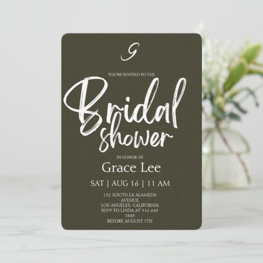 Rustic Denim Bridal Shower Invitation 招待状 (スタンド正面)