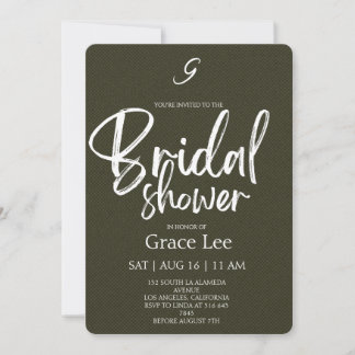 Rustic Denim Bridal Shower Invitation 招待状