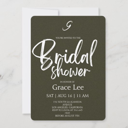 Rustic Denim Bridal Shower Invitation 招待状 (正面)