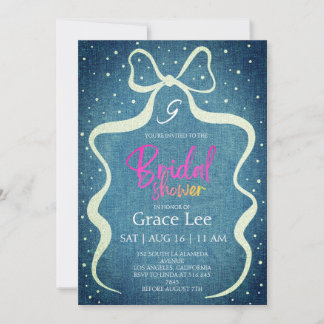 Rustic Denim Bridal Shower Invitation 招待状