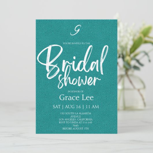 Rustic Denim Bridal Shower Invitation 招待状 (スタンド正面)
