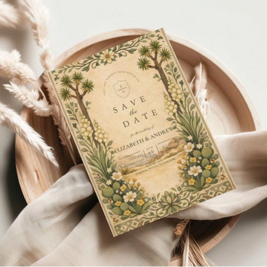 Rustic Desert Botanical Wedding セーブザデート
