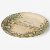 Rustic Desert Botanicals Birthday ペーパープレート (アングル)