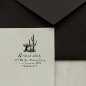 Rustic Desert Cacti Script Return Address ラバースタンプ