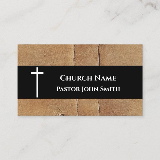 Rustic Desert Hide Brown Leather Church 名刺 (正面)