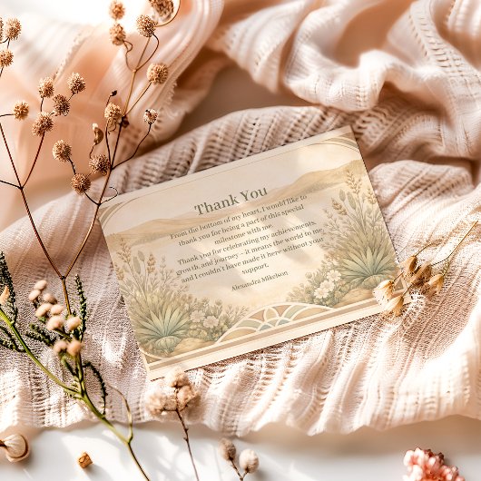 Rustic Desert Meadow Birthday サンキューカード