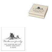 Rustic Desert Mountains Family Return Address ラバースタンプ (押印)