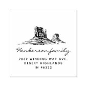 Rustic Desert Mountains Family Return Address ラバースタンプ (インプリント)