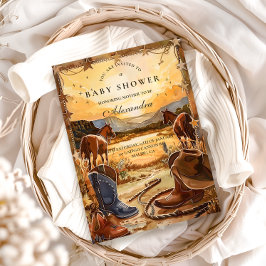 Rustic Desert Rodeo Baby Shower 招待状