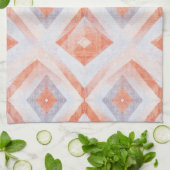 Rustic Diamond Geometric in Terracotta and Blue キッチンタオル (折り畳み)