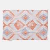 Rustic Diamond Geometric in Terracotta and Blue キッチンタオル (横)