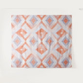 Rustic Diamond Geometric in Terracotta and Blue タペストリー (正面(横))