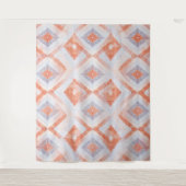 Rustic Diamond Geometric in Terracotta and Blue タペストリー (正面)