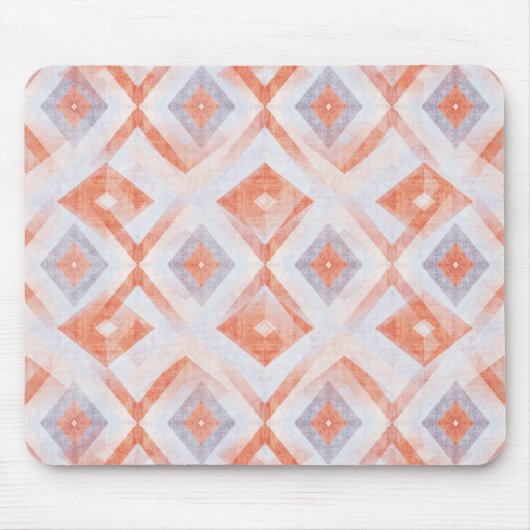 Rustic Diamond Geometric in Terracotta and Blue マウスパッド (正面)