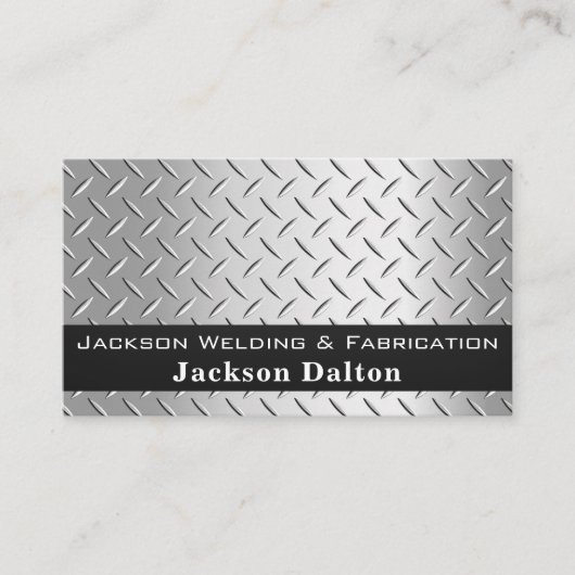 Rustic Diamond Plate Tradesman QR Code Template 名刺 (正面)