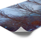 Rustic distressed red barn in winter snow holiday ポスター (角)