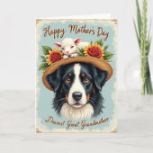 Rustic Dog Floral Mothers Day Card カード (正面)
