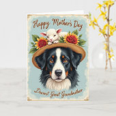 Rustic Dog Floral Mothers Day Card カード (黄色い花)