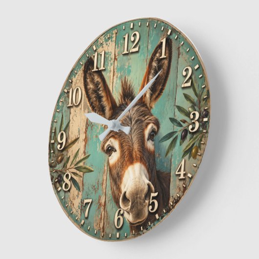 Rustic Donkey ラージ壁時計 (傾斜)