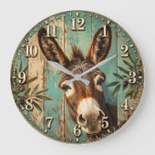 Rustic Donkey ラージ壁時計 (正面)