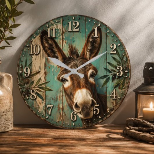 Rustic Donkey ラージ壁時計