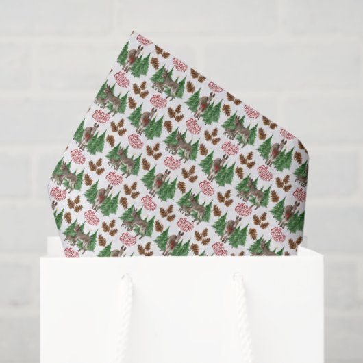 Rustic Donkey Christmas Tissue Paper 薄葉紙 (ギフトバッグ)