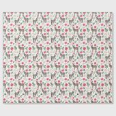 Rustic Donkey Floral Pink Wrapping Paper ラッピングペーパー (フラット)